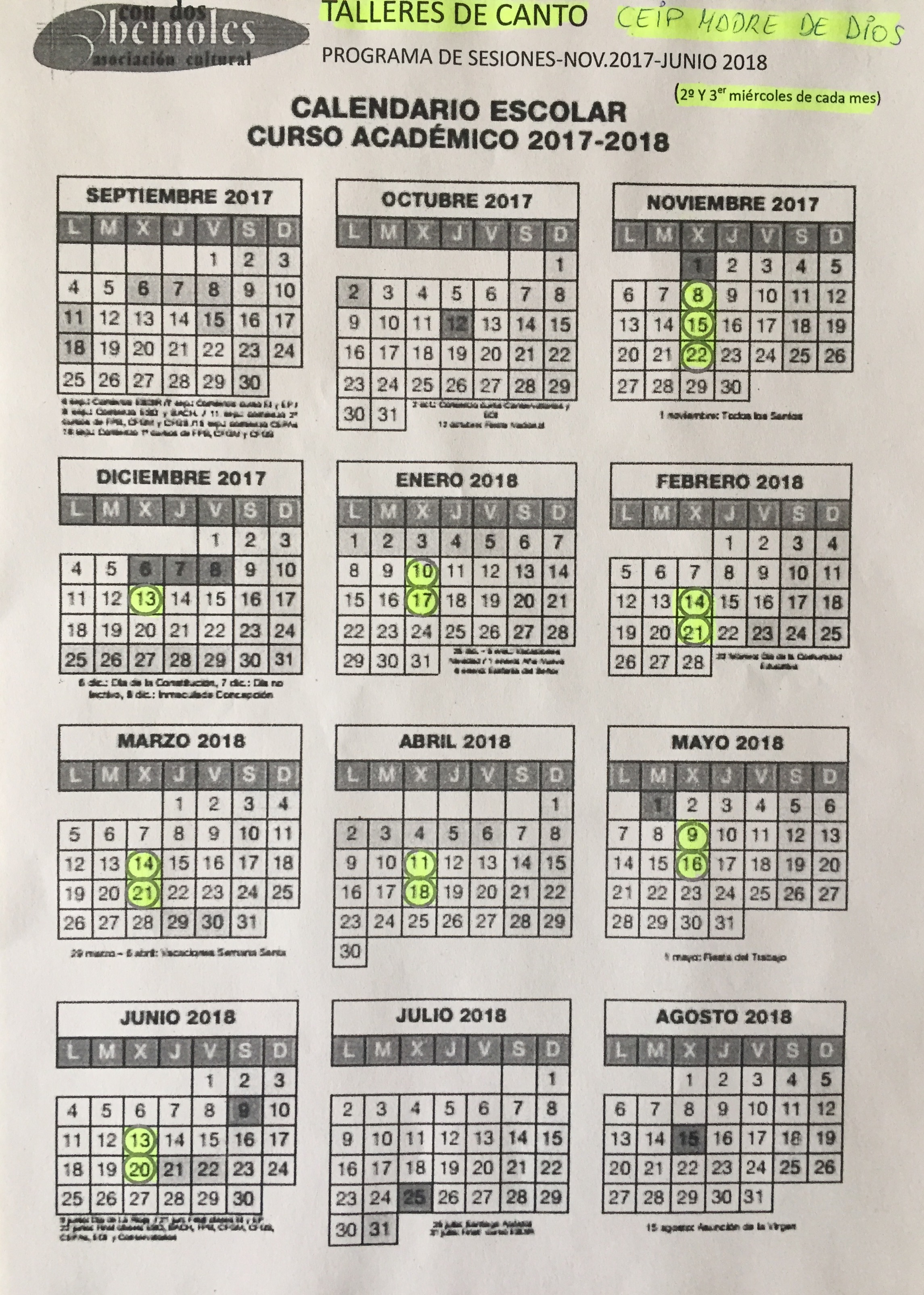 ¡ANÍMATE AL CORO DEL COLEGIO!